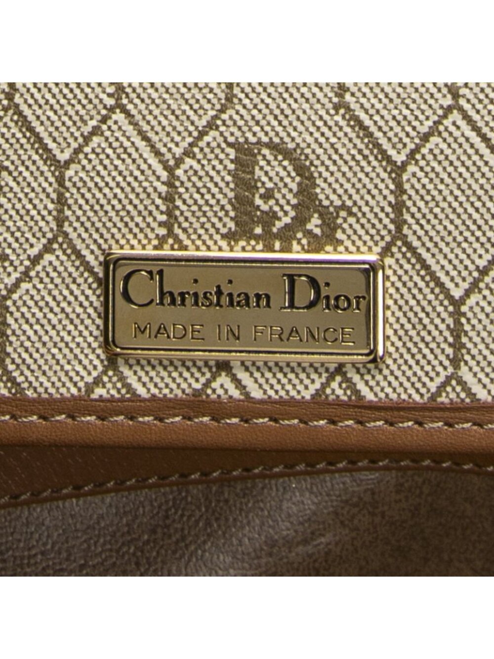 ★SOLD★ Dior Vintage Flap Clutch Beige Tan Honeycomb Canvas - Picture 10 of 10